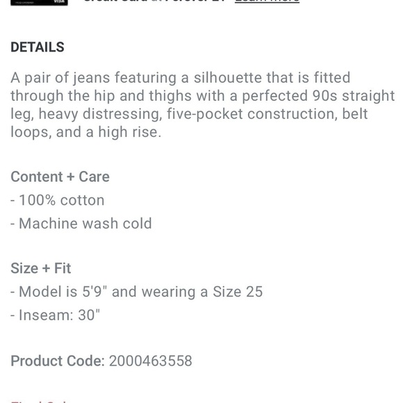 NWT Destroyed 90s-Fit Straight Jeans light wash distressed denim Forever 21 RARE - Picture 13 of 13